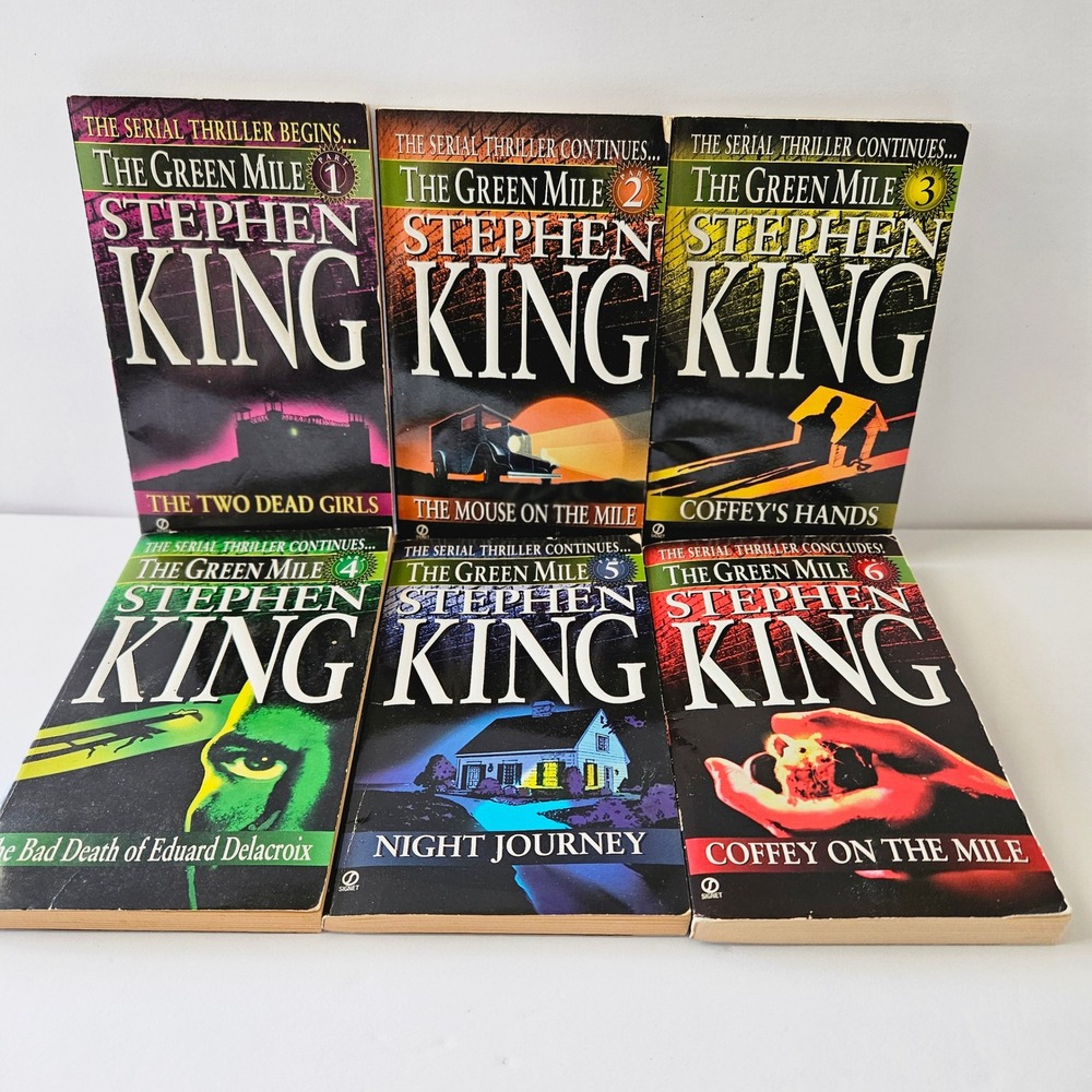 Vtg Stephen King THE GREEN MILE Parts‎ 1-6 Complete Signet SET Paperback Books